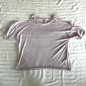 Forever 21 Lavender Cold Shoulder Tee Size Large